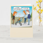 Cute and Funny Little Horse Baby Birthday Kaart (Gele Bloem)