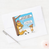 Cute and Funny Little Horse Kerstmis Vierkante Sticker (Envelop)