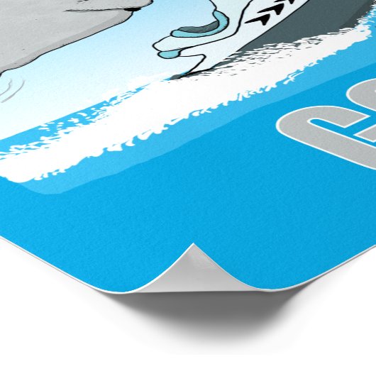 Cute and Funny Manatee on a Jet Ski Car Magnet Poster (Hoek)