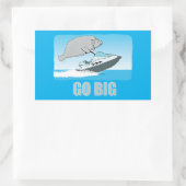 Cute and Funny Manatee on a Jet Ski T-Shirt Rechthoekige Sticker (Tas)