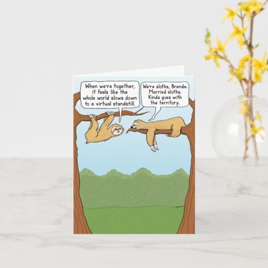 Cute and Funny Married Jubileum Kaart (Gele Bloem)