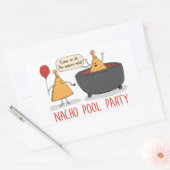 Cute and Funny Nacho Pool Party in Salsa Rechthoekige Sticker (Envelop)