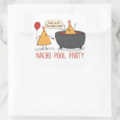 Cute and Funny Nacho Pool Party in Salsa Vierkante Sticker (Tas)
