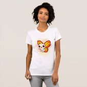 CUTE AND FUNNY ORANGE BUTTERFLY DESIGN T-SHIRT (Voorkant volledig)