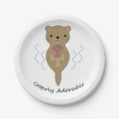 Cute and Funny Otterly Schattige Otter Papieren Bordje (Voorkant)