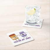 Cute and Funny Peanut Butter Je bent mijn jam Kartonnen Onderzetters (Insitu)