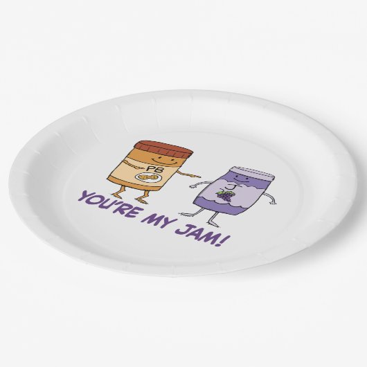 Cute and Funny Peanut Butter Je bent mijn jam Papieren Bordje (Gekanteld)