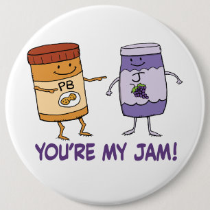 Cute and Funny Peanut Butter Je bent mijn jam Ronde Button 6,0 Cm
