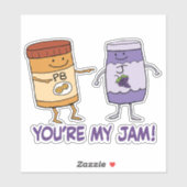 Cute and Funny Peanut Butter Je bent mijn jam Sticker (Vel)