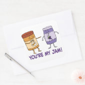 Cute and Funny Peanut Butter Je bent mijn jam Vierkante Sticker (Envelop)