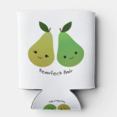 Cute and Funny Pearfect Pair Pears Blikjeskoeler (Achterkant)
