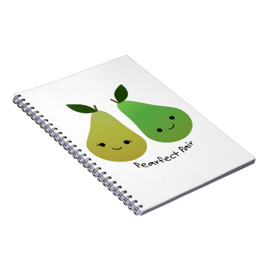 Cute and Funny Pearfect Pair Pears Notitieboek (Rechterzijde)