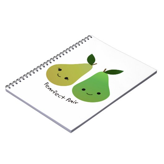 Cute and Funny Pearfect Pair Pears Notitieboek (Linkerzijde)