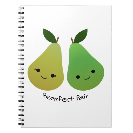 Cute and Funny Pearfect Pair Pears Notitieboek (Voorkant)