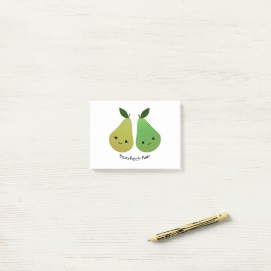 Cute and Funny Pearfect Pair Pears Post-it® Notes (Op bureau)