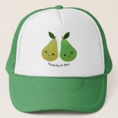 Cute and Funny Pearfect Pair Pears Trucker Pet (Voorkant)