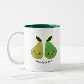 Cute and Funny Pearfect Pair Pears Tweekleurige Koffiemok (Links)