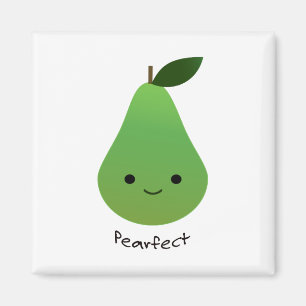 Cute and Funny Pearfect Pear Magneet