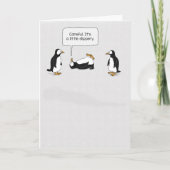 Cute and Funny Penguin schuift op Ice Kaart (Voorkant)