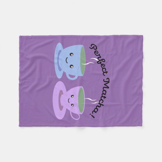 Cute and Funny Perfect Matcha Fleece Deken (Voorkant (Horizontaal))