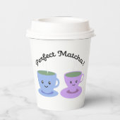 Cute and Funny Perfect Matcha Papieren Bekers (Achterkant)