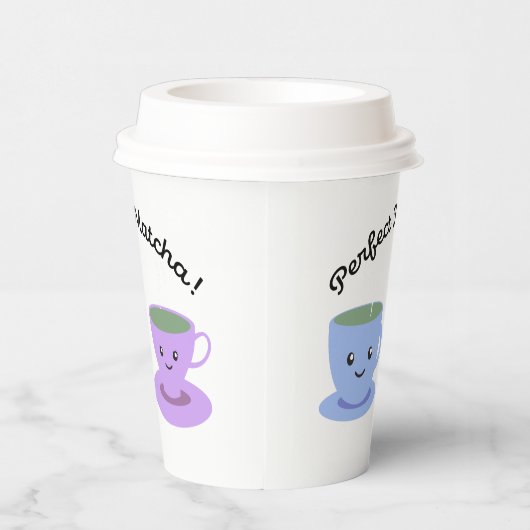 Cute and Funny Perfect Matcha Papieren Bekers (Rechts)