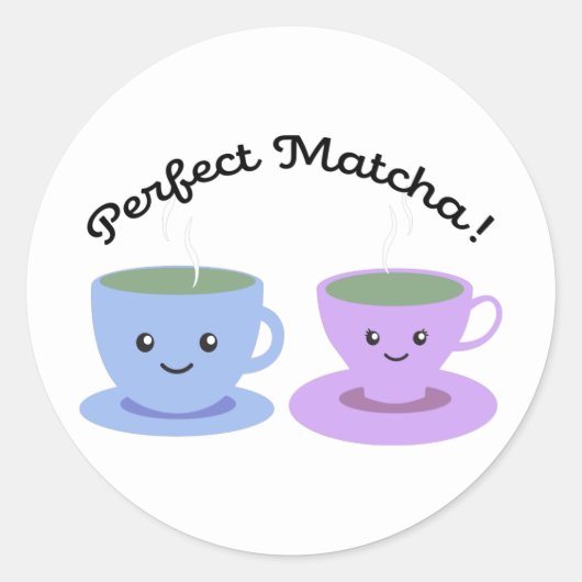 Cute and Funny Perfect Matcha Ronde Sticker (Voorkant)