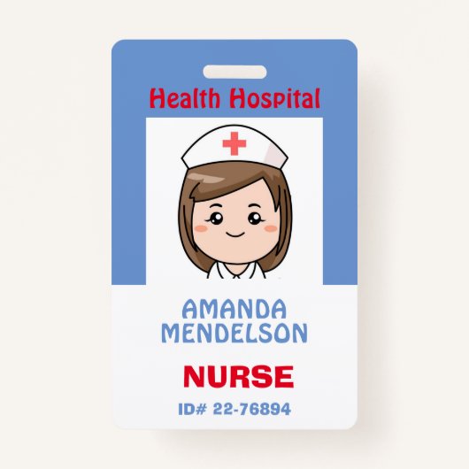 Cute and Funny personalized Nurse ID Badge (Voorkant)