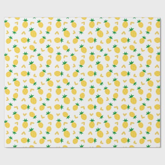 Cute and Funny Pineapple Pattern Cadeaupapier (Vlak)