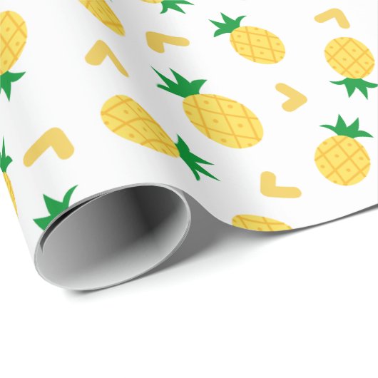 Cute and Funny Pineapple Pattern Cadeaupapier (Rol Hoek)
