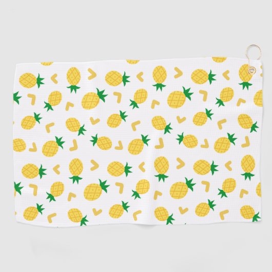 Cute and Funny Pineapple Pattern Golfhanddoek (Horizontaal)