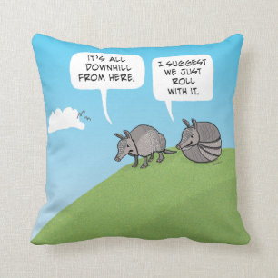 Cute and Funny Roll met Armadillos Kussen