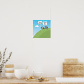 Cute and Funny Roll met Armadillos Poster (Keuken)