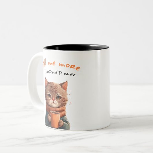 Cute and Funny Sarcastic Cat Coffee Mok (Voorkant links)