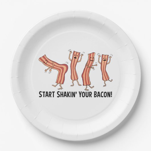 Cute and Funny Shakin Your Bacon Dancers Papieren Bordje (Voorkant)