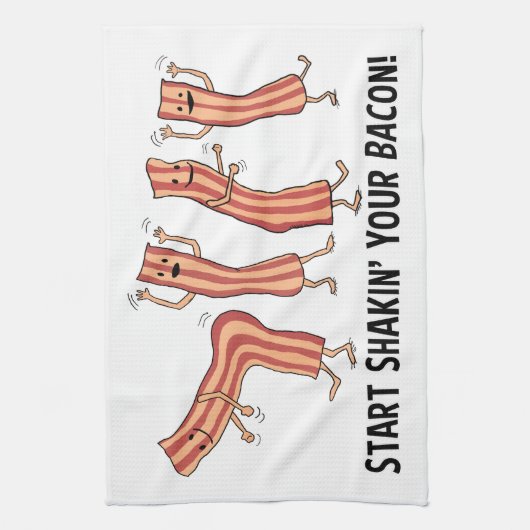 Cute and Funny Shakin Your Bacon Dancers Theedoek (Verticaal)