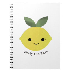 Cute and Funny Simply the Zest Kawaii Lemon Notitieboek