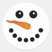Cute and Funny Snowman Face Festive Sticker (Voorkant)
