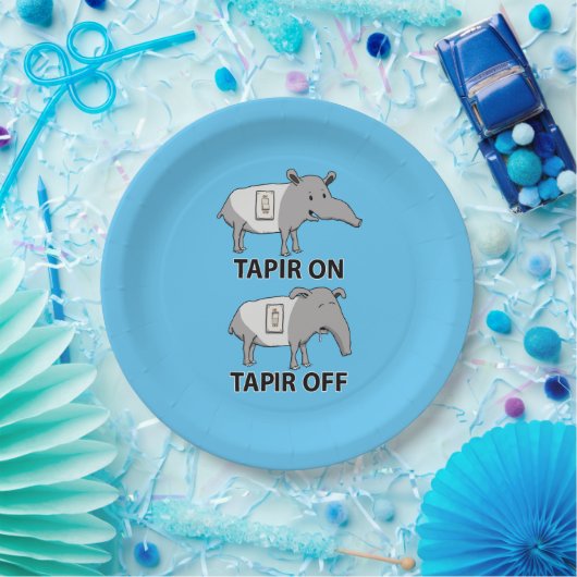 Cute and Funny Tapir on Tapir off Papieren Bordje (Feest)