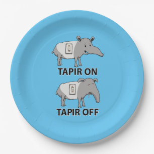 Cute and Funny Tapir on Tapir off Papieren Bordje