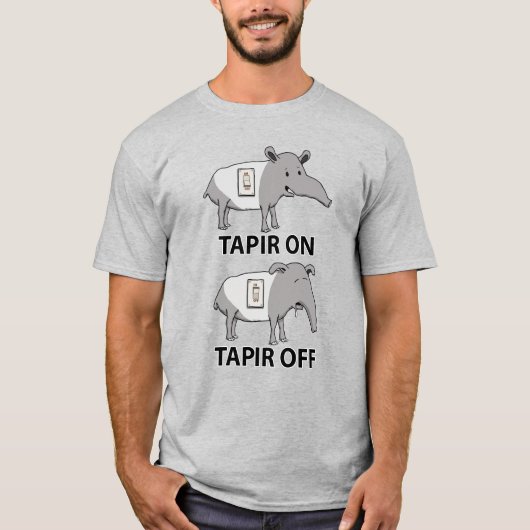 Cute and Funny Tapir on Tapir off T-shirt (Voorkant)
