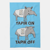 Cute and Funny Tapir on Tapir off Theedoek (Verticaal)