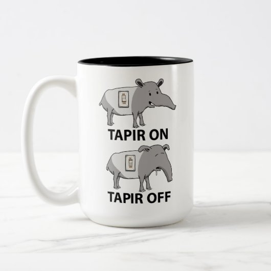 Cute and Funny Tapir on Tapir off Tweekleurige Koffiemok (Links)