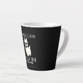 Cute and Funny Teacher Llama | Aangepaste naam Latte Mok (Rechterhoek)