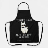 Cute and Funny Teacher Llama | Aangepaste naam Schort (Voorkant)
