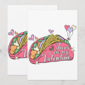Cute and Funny Valentijnsdag for Taco Lovers Kaart (Voorkant / Achterkant)