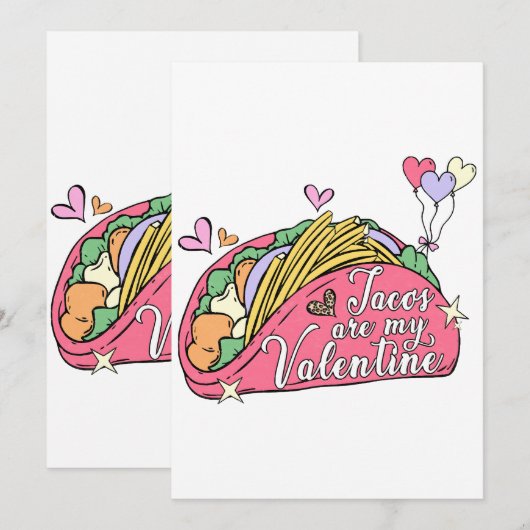 Cute and Funny Valentijnsdag for Taco Lovers Kaart (Voorkant / Achterkant)