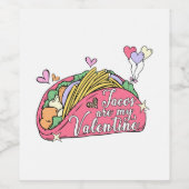 Cute and Funny Valentijnsdag for Taco Lovers Wijn Etiket (Enkel label)