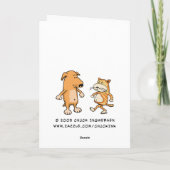 Cute and Funny Vampire Dog Halloween Kaart (Achterkant)