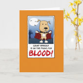 Cute and Funny Vampire Dog Halloween Kaart (Gele Bloem)
